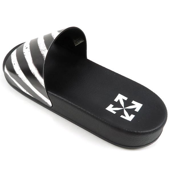 off white（オフホワイト） Off-White DIAGONAL STRIPES SLIDER BLACK
