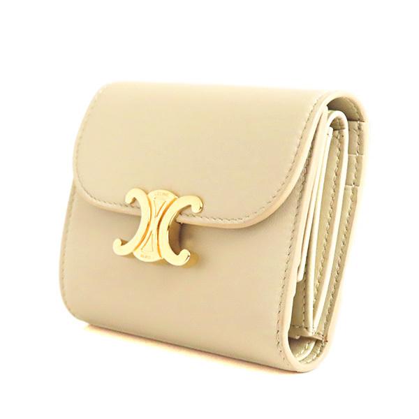 CELINE キャンバス＆レザー 三つ折り財布 CELINE】 トリオンフキャンバス/三つ折りスモールウォレット (CELINE