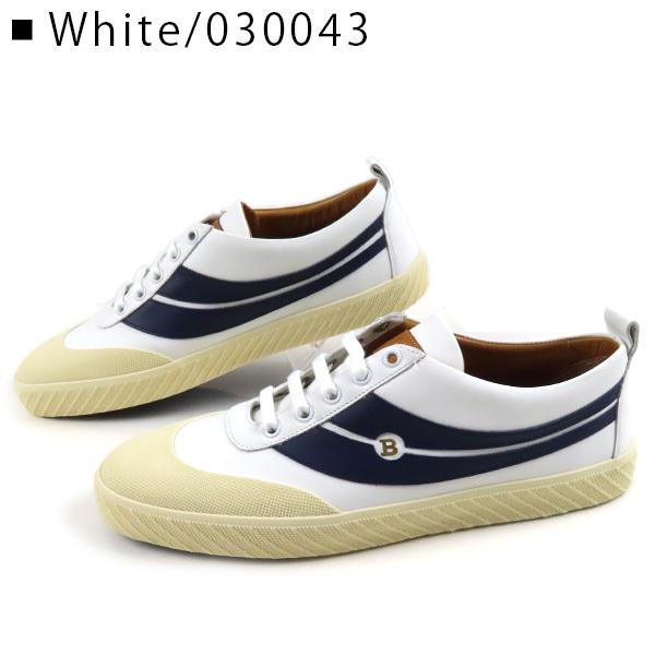 【美品】BALLYバリースニーカー SHENNON 37.5ホワイト×ネイビー Bally（バリー） SHENNON シェノン ルレックス ロートップスニーカー