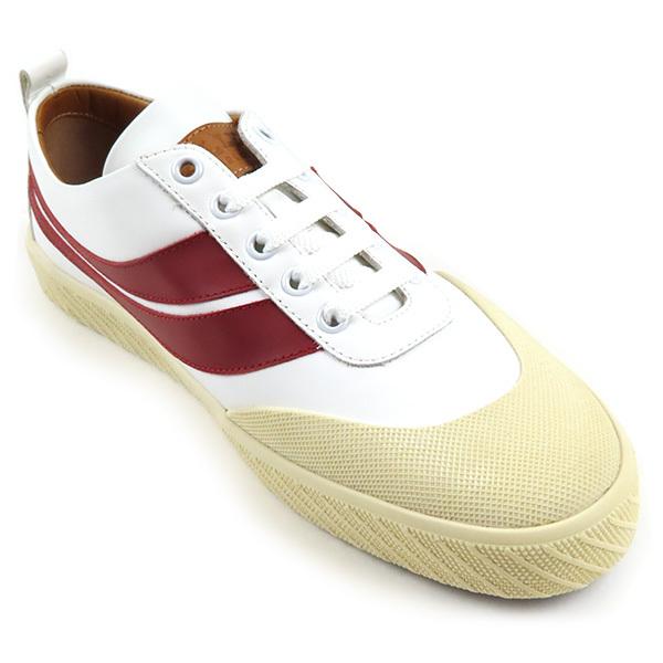 【美品】BALLYバリースニーカー SHENNON 37.5ホワイト×ネイビー Bally（バリー） SHENNON シェノン ルレックス ロートップスニーカー