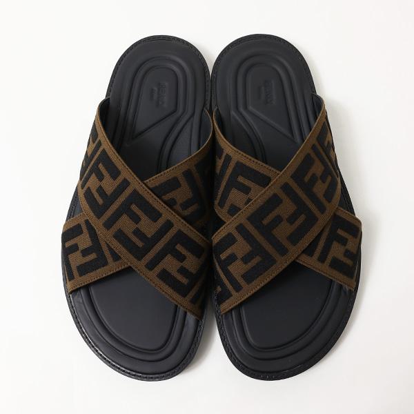 FENDI フェンディ FF Logo Cross Slider Slippers 7X1222 A63T F1425