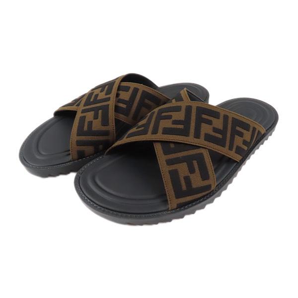 FENDI フェンディ FF Logo Cross Slider Slippers 7X1222 A63T F1425 FENDI フェンディ FF Logo Cross Slider Slippers 7X1222 A63T F1425