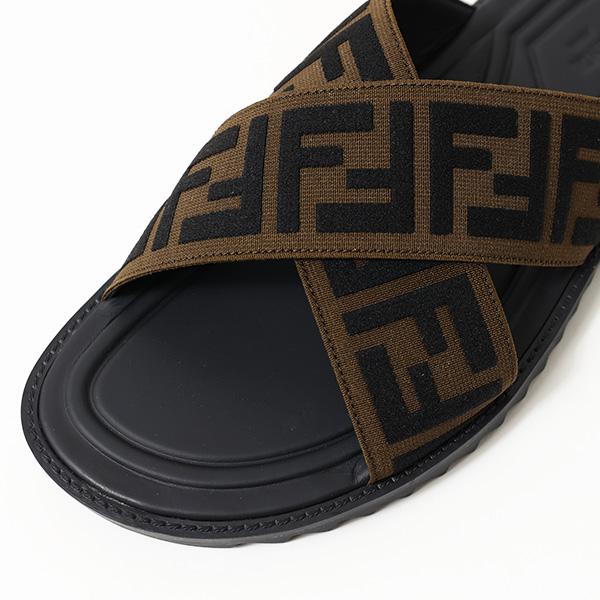 FENDI フェンディ FF Logo Cross Slider Slippers 7X1222 A63T FENDI フェンディ FF Logo Cross Slider Slippers 7X1222 A63T