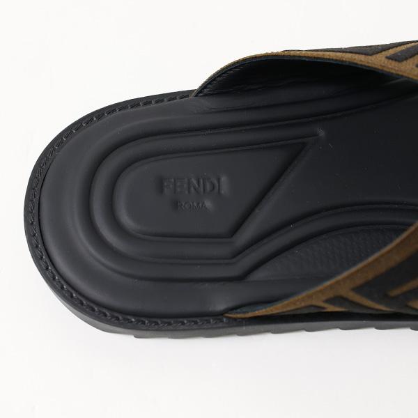 FENDI フェンディ FF Logo Cross Slider Slippers 7X1222 A63T FENDI フェンディ FF Logo Cross Slider Slippers 7X1222 A63T