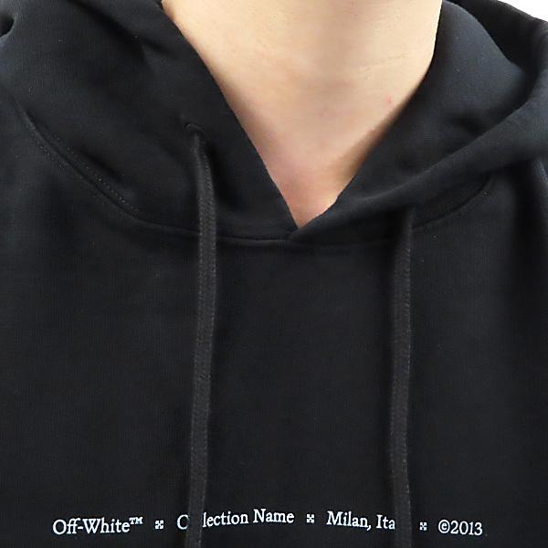 【極美品】OFF-WHITE オフホワイト パーカー ブラック Mサイズ オフホワイト パーカー メンズ 正規品 OFF-WHITE プルオーバーパーカー