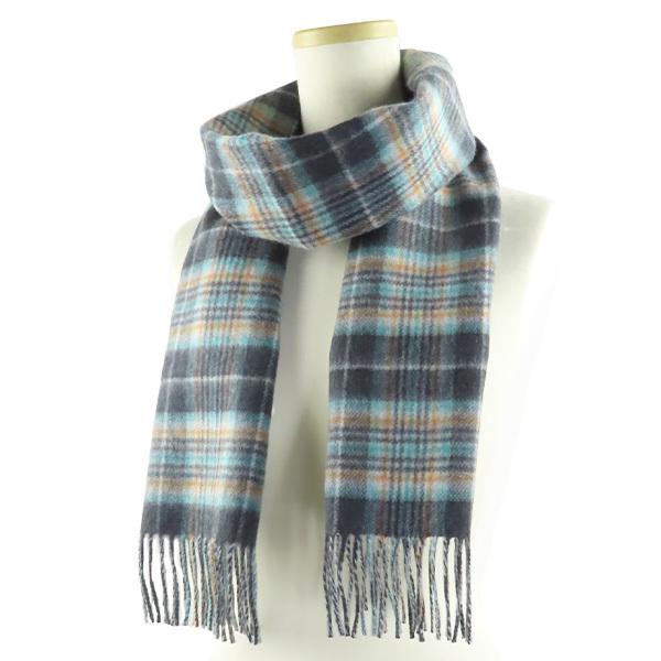 ジョンストンズ 未使用 マフラー 160×30 カシミヤ チェック リバーシブル Johnstons of Elgin（ジョンストンズ オブ エルガン） 2021新作カラー