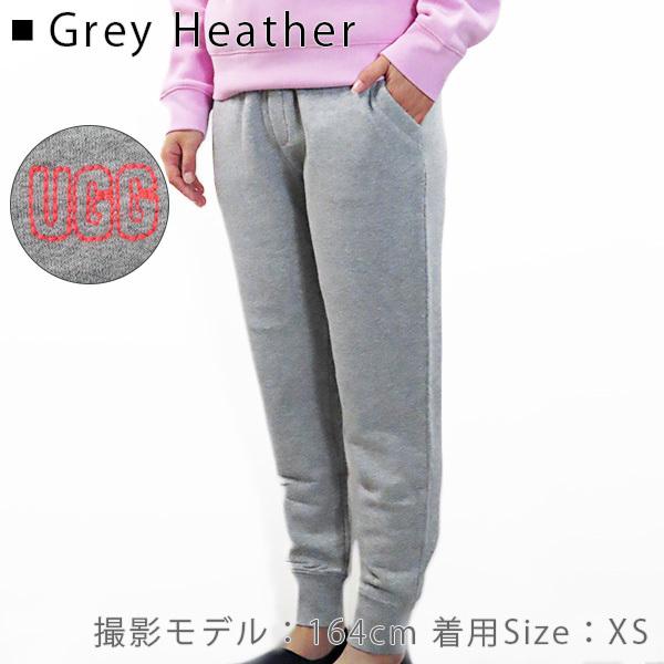UGG スウェット GREY HEATHER/SONORA グレー ピンク UGG 1123718 Grey Heather/Sonora Fuzzy Logo Crewneck Sweater