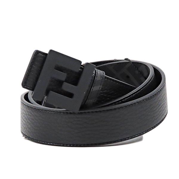 C*e様 FENDI ブラック ベルト FFスクエア ベルト レザー ブラック グレー リバーシブル フェンディ