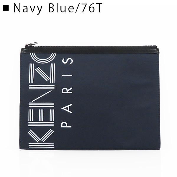 ケンゾー EYE ロゴ クラッチバッグ ポーチ ネイビー レザー KENZO KENZO - EYE ロゴ クラッチ バッグ ポーチ (KENZO/クラッチ