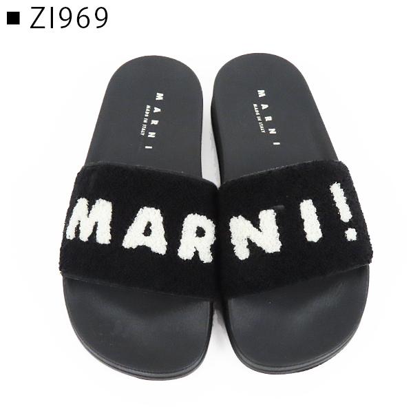MARNI マルニ SLIDE SAMS010202 P3556 ZI969 ZL256 BLACK+LILY WHITE+ 