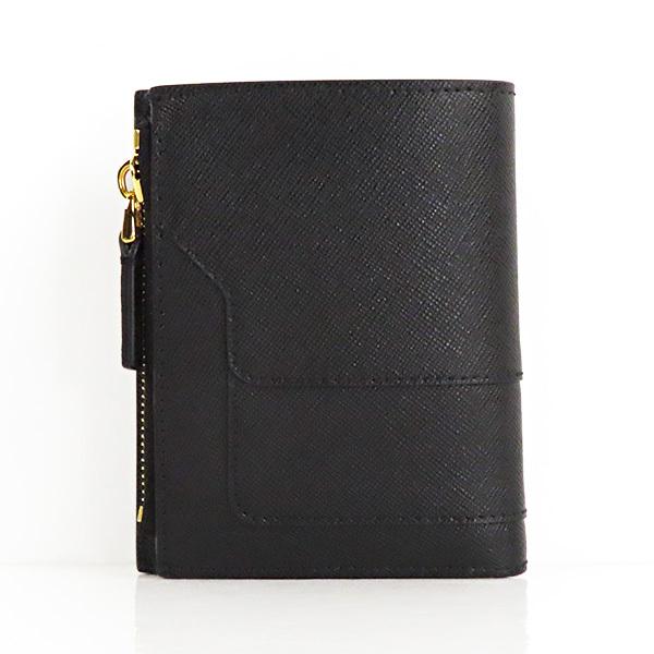 MARNI ブラック二つ折り財布 MARNI（マルニ） BILLFOLD WALLET W/ZIP PFMO0054U0 LV520 Z360N BLACK