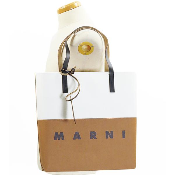 MARNI /マルニ セルロース　トートバッグ 楽天市場】MARNI マルニ バイカラー セルロース レザー ストライプロゴ