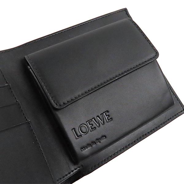 現行【未使用級】ロエベ 二つ折り財布 リピートアナグラム エンボス ブラック 美品 ロエベ LOEWE リピートアナグラム 二つ折り財布 ブラック 楽天