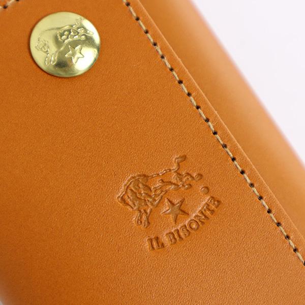 IL BISONTE イルビゾンテ　キーケース　キーリング　レザー　6連★ イルビゾンテ (IL BISONTE) レザーリング付きワイドキーケース