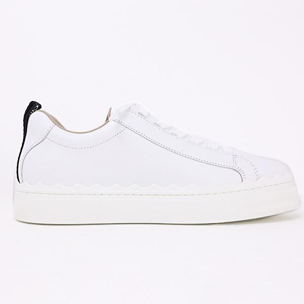 Chloe クロエ LAUREN Low cut sneaker CHC19S10842 101  スニーカー レザー ロゴ  ローカット レディースの画像