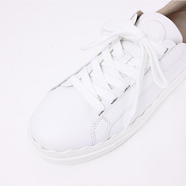 Chloe クロエ LAUREN Low cut sneaker CHC19S10842 101  スニーカー レザー ロゴ  ローカット レディースの画像
