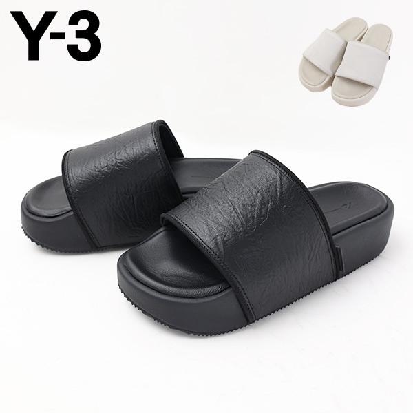 Y-3 ワイスリー Y-3 SLIDE GW8631 Black サンダル スライダーサンダル 靴 厚底 レザー メンズ｜lag-onlinestore