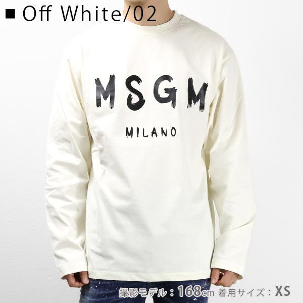 MSGM エムエスジーエム 2000 MM511 200002 長袖 Tシャツ ペイント ロゴ 