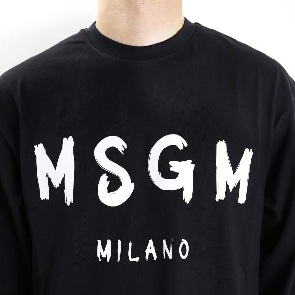 MSGM エムエスジーエム 2000 MM511 200002 長袖 Tシャツ ペイント ロゴ  