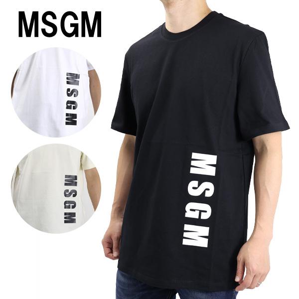 【2022 新作】 MSGM エムエスジーエム 3240 MM95 227298 ロゴプリント 半袖 Tシャツ メンズ 半袖