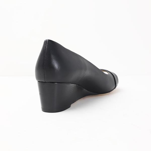 Tory Burch トリーバーチ KIRA OPEN TOE WEDGE パンプス レザー 本革 ダブルTロゴ スタックヒール レディース 55050の画像