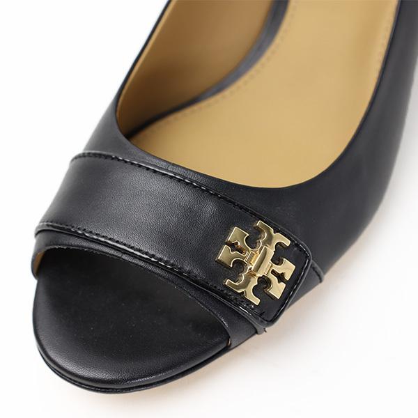 Tory Burch トリーバーチ KIRA OPEN TOE WEDGE パンプス レザー 本革 ダブルTロゴ スタックヒール レディース 55050の画像