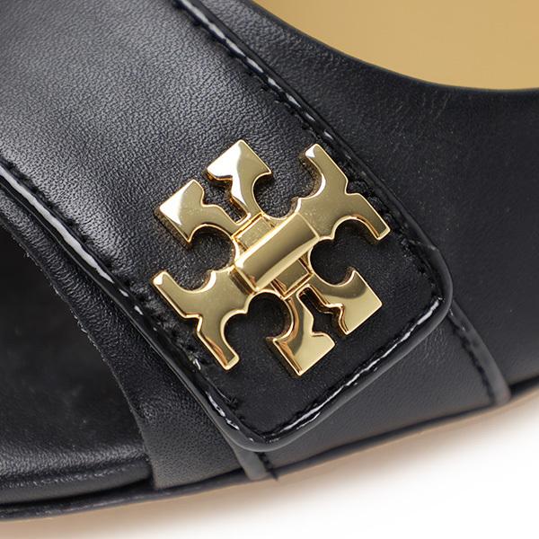 Tory Burch トリーバーチ KIRA OPEN TOE WEDGE パンプス レザー 本革 ダブルTロゴ スタックヒール レディース 55050の画像