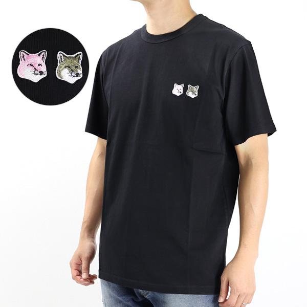 MAISON KITSUNE（メゾン キツネ） DOUBLE MONOCHROME FOX HEAD PATCH T