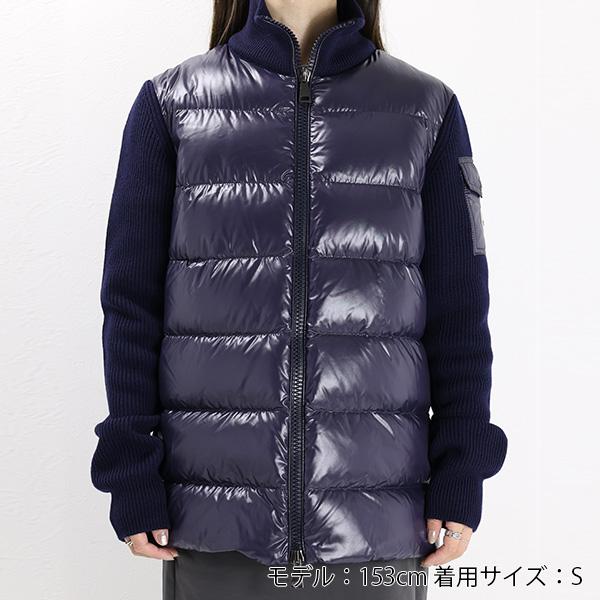 MONCLER モンクレール CARDIGAN TRICOT カーディガン ブルゾン ニット ダウン アウター 切り替え ウール ロゴ レディース 9B000 26 M1131｜lag-onlinestore｜02