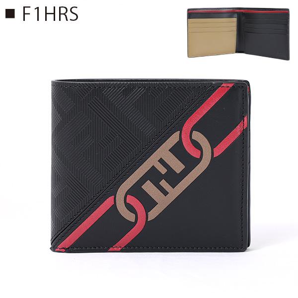 FENDI フェンディ Bi-Fold Wallet 二つ折り財布 折りたたみ財布 小銭入れなし コンパクト FFロゴ レザー メンズ 7M0169ALE8の画像