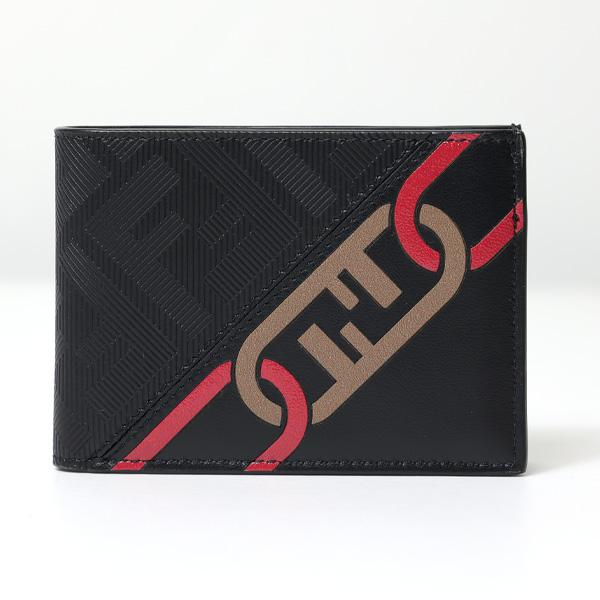 FENDI フェンディ Bi-Fold Wallet 二つ折り財布 折りたたみ財布 小銭入れなし FFロゴ レザー メンズ 7M0303 ALE8｜lag-onlinestore｜02