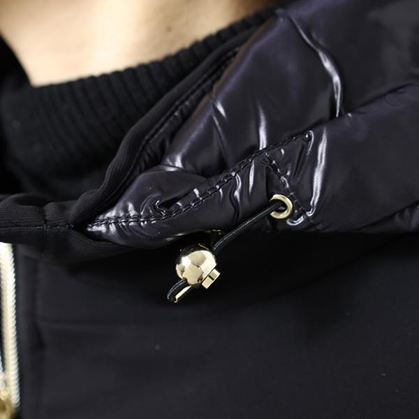 HERNO（ヘルノ） Nylon Down Jacket ダウンコート フード付き ミディアム丈 ロゴ レディース PI001533D ...
