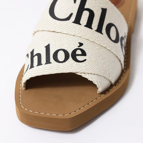クロエ Chloe 23.5 サンダル ウッディスライド サンダル クロス ブラウン Chloe（クロエ） サンダル WOODY ウッディ CHC22U188Z3 CHC23A188FC