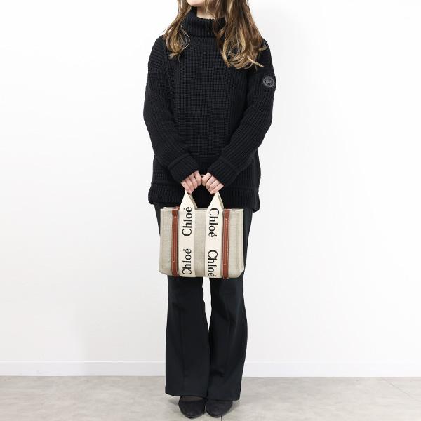 Chloe クロエ WOODY Small トートバッグ ロゴ ショルダーバッグ リネン 本革 A4サイズ レディース CHC22AS397I26の画像