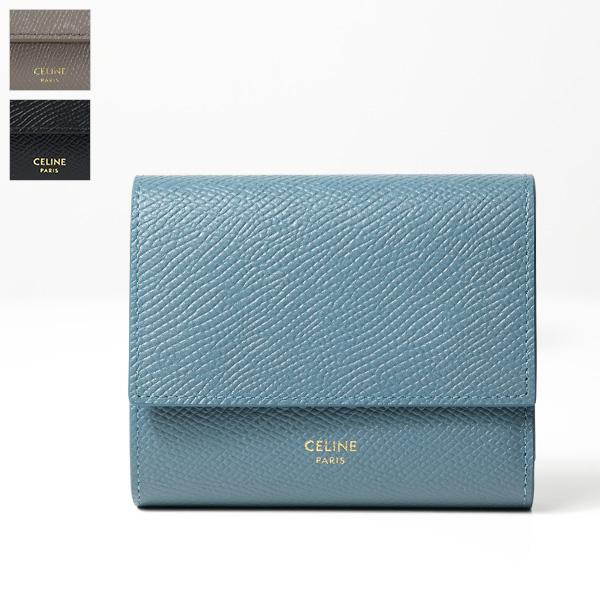 CELINE セリーヌ Small Tri-Fold Wallet 10B573BEL 三つ折り財布 ミニ財布 小銭入れ カーフスキン ロゴ レディース | CELINE