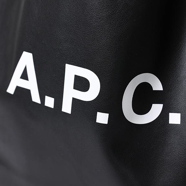 A.P.C. アーペーセー Ninon ニノン フェイクレザー ロゴ トートバッグ ショッピングバッグ PUAAT M61565の画像