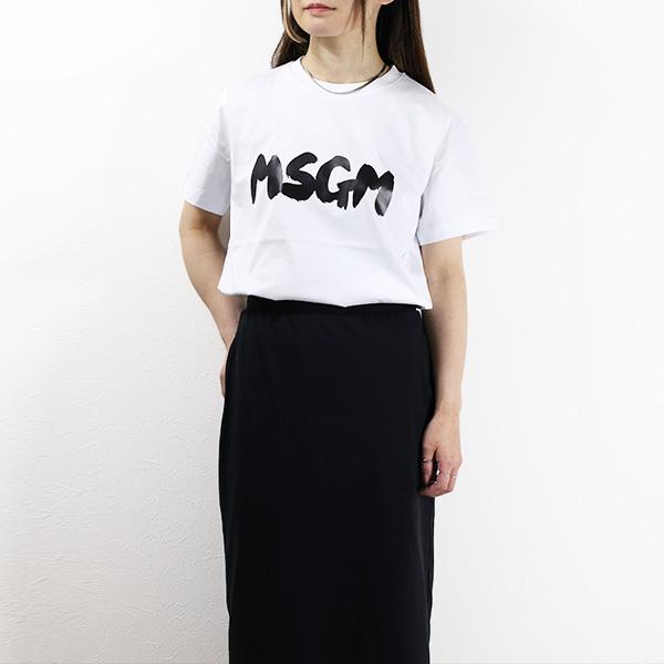 MSGM（エムエスジーエム） Tシャツ 半袖 ロゴT コットン レディース