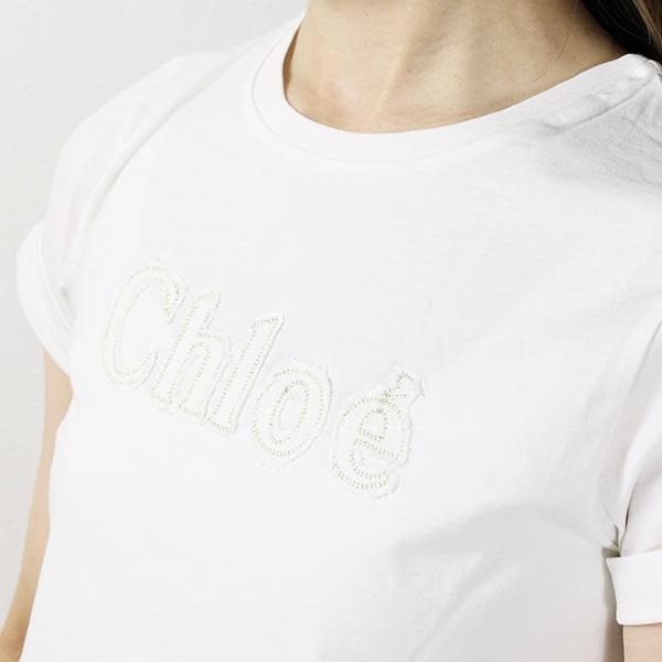 Chloe クロエ Tシャツ 半袖 刺繍 ロゴ クルーネック キッズ レディース