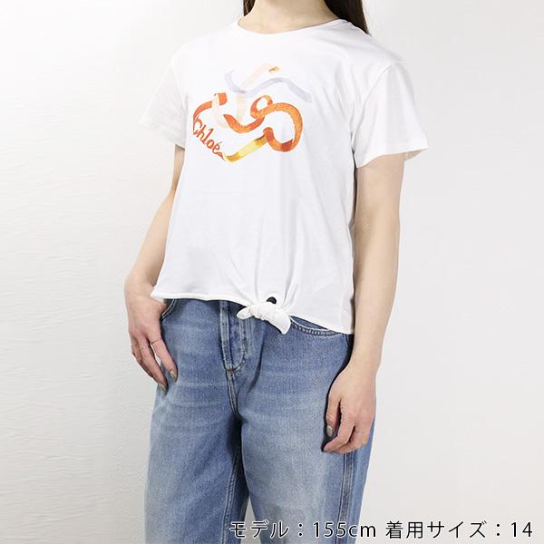 Chloe クロエ Cropped T-Shirts Tシャツ 半袖 ロゴ クルーネック