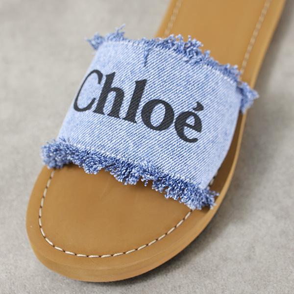 Chloe（クロエ） Fringe Slippers サンダル デニム フラットサンダル
