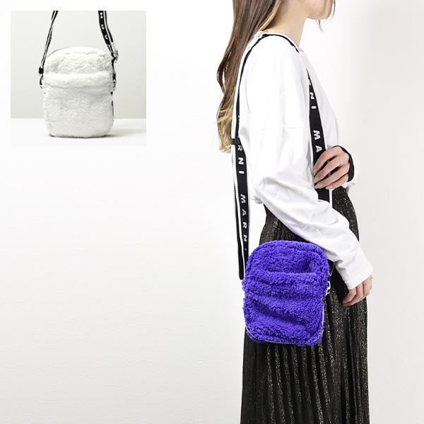 MARNI（マルニ） ロゴストラップ フリース ショルダーバッグ クロス