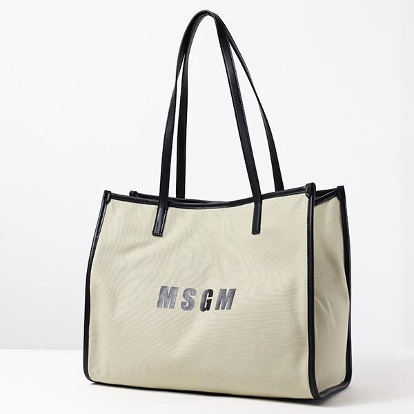 MSGM（エムエスジーエム） トートバッグ コットンキャンバス 合皮 ロゴ