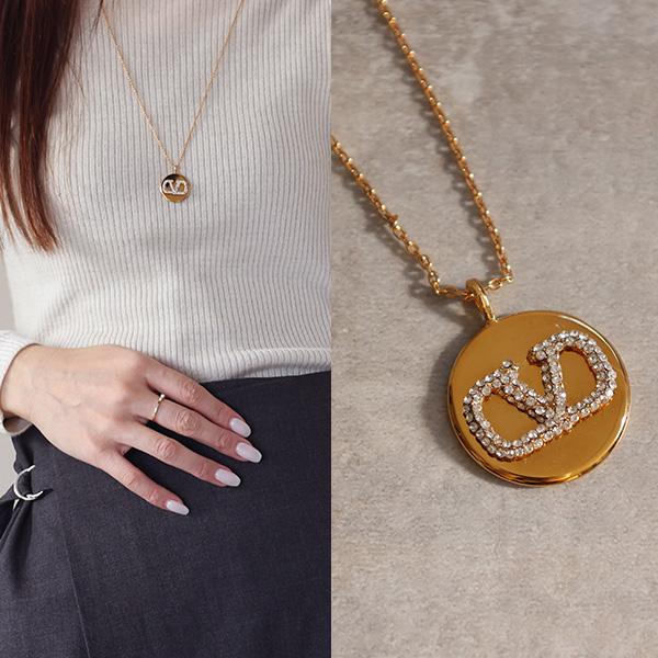 VALENTINO ロゴ ネックレス VALENTINO（ヴァレンティノ） LOGO NECKLACE ネックレス クリスタル