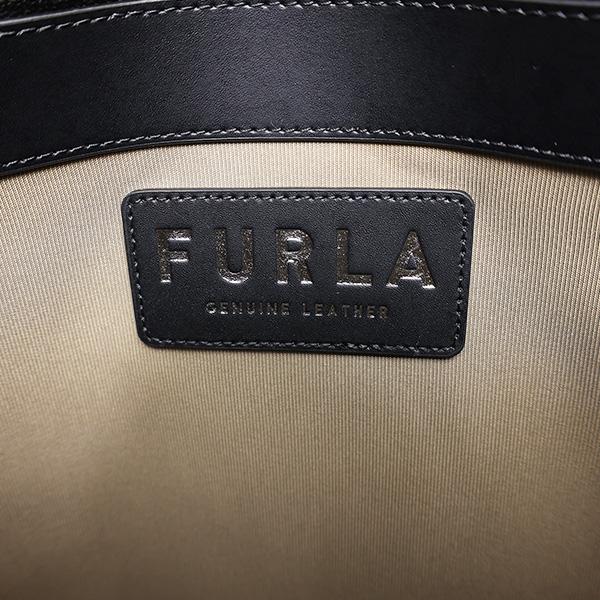 極美品　フルラ　ハンドバッグ　ヴァーシティ　スタイル　レザー　ブラック　現行 極美品 フルラ ハンドバッグ ヴァーシティ スタイル レザー