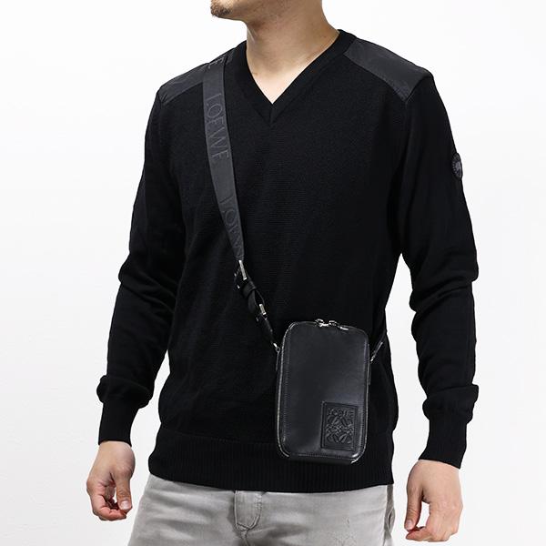 ロエベ　LOEWE ビスネスショルダーバック　アナグラム　レザーブラック　A4可 LOEWE ロエベ Vertical Crossbody Pocket ショルダーバッグ
