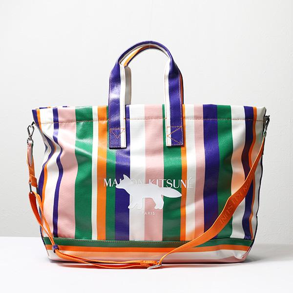 MAISON KITSUNE（メゾン キツネ） MULTI STRAIP FOX LOGO E/W TOTE BAG