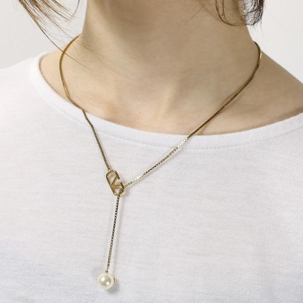 VALENTINO ヴァレンティノ V Logo Pearl Necklace アクセサリー ネックレス Vロゴ シグネチャー パール ゴールド  2W2J0S40UXM 0O3