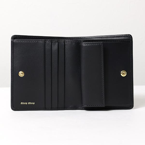 MIUMIU ミュウミュウ Softy Padded Bi-Fold Wallet 二つ折り財布 折りたたみ財布 ミニ財布 ロゴ レザー 5MV204 2F8K｜lag-onlinestore｜05