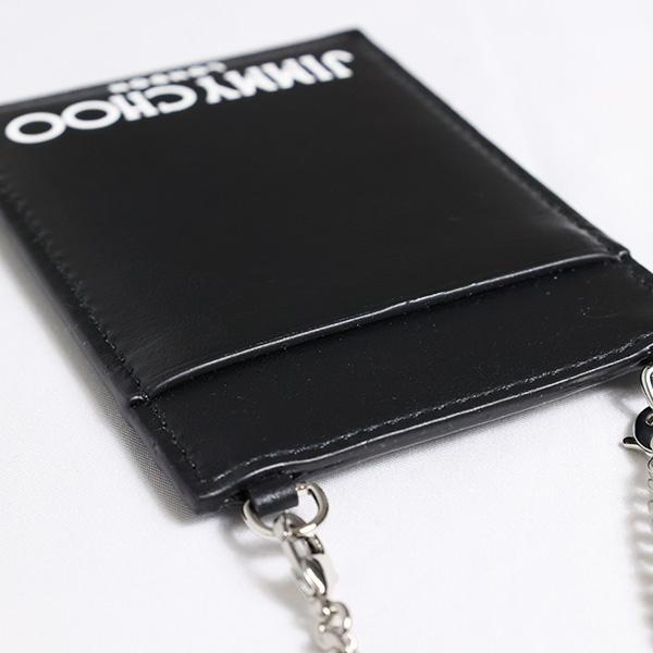 JIMMY CHOO ジミーチュウ Card Holder W/Chain カードホルダー カードケース 定期入れ パスケース チェーン レザー ロゴ レディース CARDHOLDERWCHAINANRの画像