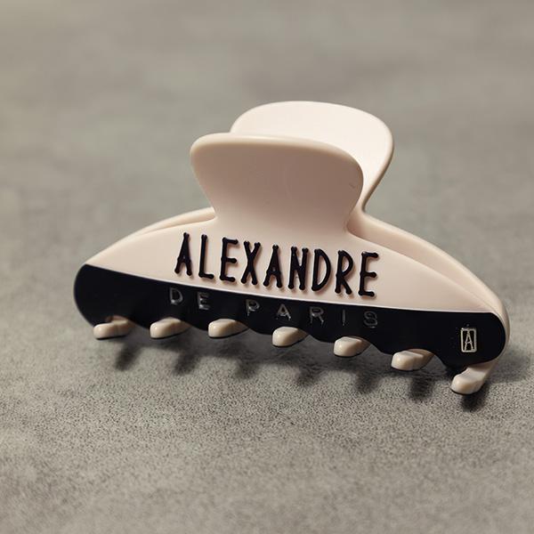 Alexandre de Paris ヘアクリップ ブラック シンプル ロゴ ALEXANDRE DE PARIS（アレクサンドル ドゥ パリ） HAIR CLIP M ヘアー